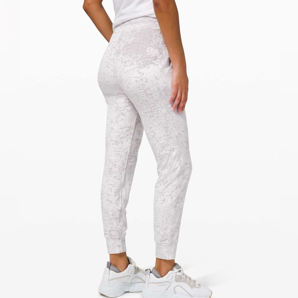 Lululemon Ready to Crush Jogger Light Gray Crushed Velvet Jogger Pants